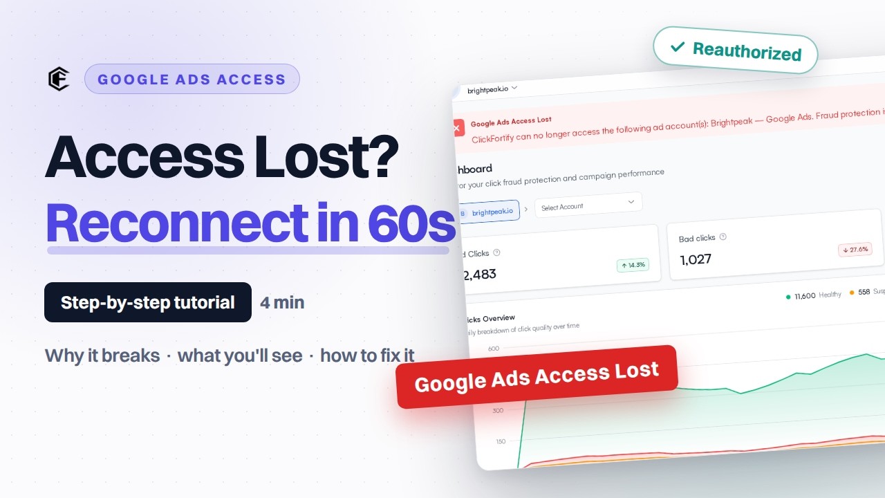 Google Ads Access Lost? How to Reconnect ClickFortify