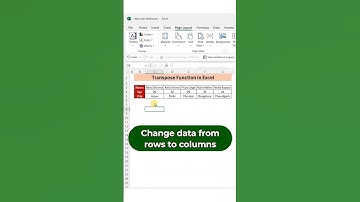 Transpose function in Excel👍 #excel #reels #excelcourse #viralvideo #shortsvideo #tricks #trending