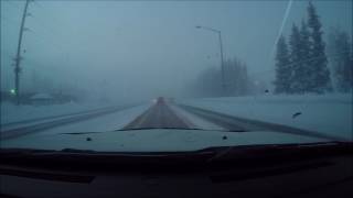 Driving in Fairbanks Alaska in -52F below zero in a dodge charger