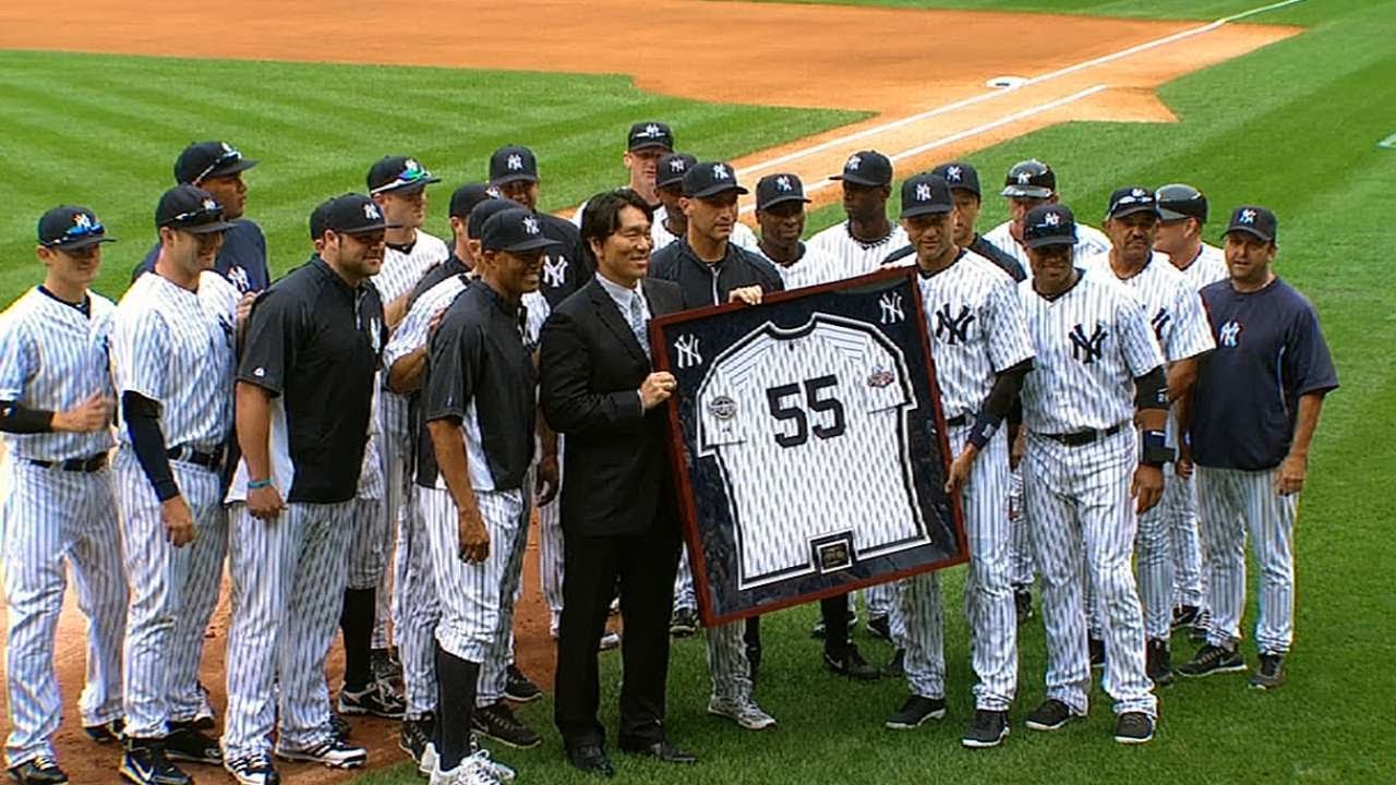 Matsui signs one-day contract, retires a Yank 