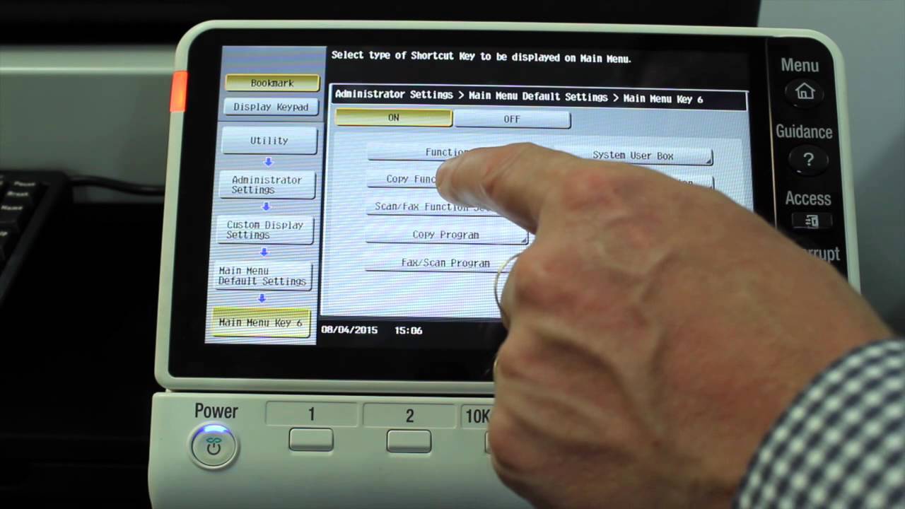 Konica Minolta bizhub: How to Add New Menu Buttons - YouTube