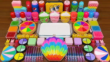 RAINBOW SEASHELL!!! Mixing random into GLOSSY slime!!!Satisfying Slime Video #185