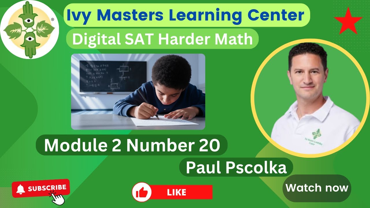 Hader Math Digital SAT module 2 number 20 harder math || Ivy Masters - YouTube