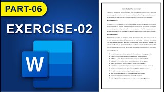 Microsoft Word | Exercise-02 | Home Tab | Lecture No.06 | Urdu/Hindi |