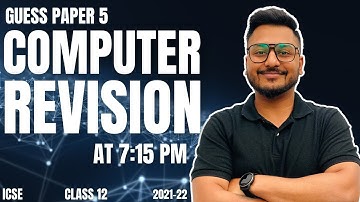 ISC | Class 12 | Computer | Term 2 |  Guess Paper 5 | Maaheshwari classes | Yash Maheshwari