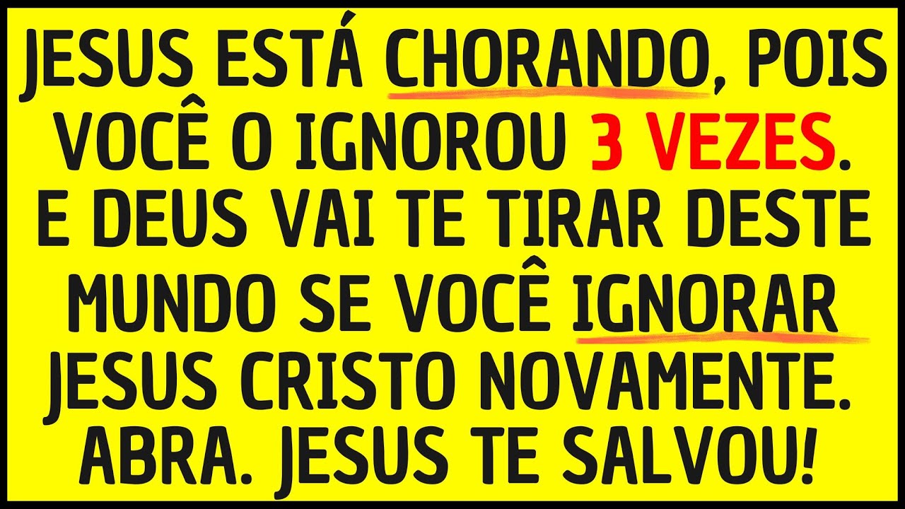 🔴 SE VOCÊ IGNORAR JESUS, ELE VAI TE IGNORAR PRA SEMPRE - YouTube