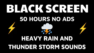 Heavy rain and thunderstorms with black screen│Create a feeling of comfort, Sleep well,Relief stress