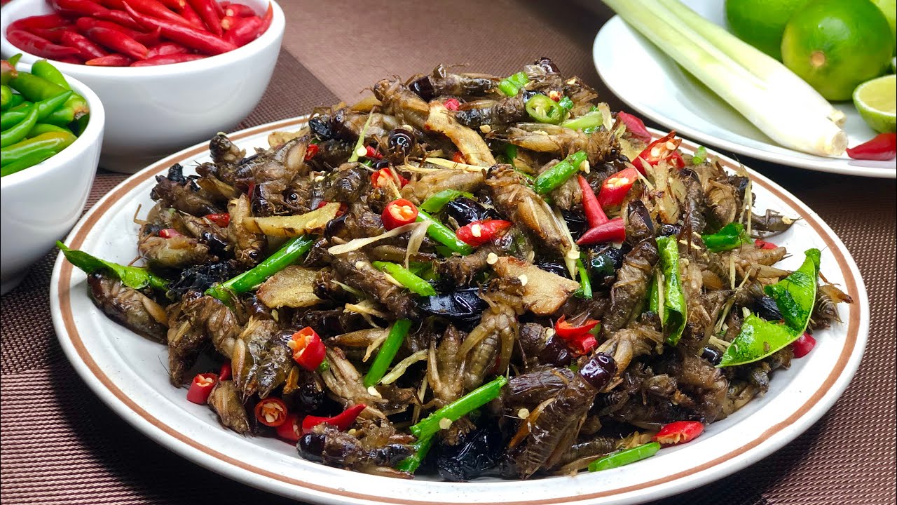 Yummy deep fried crickets special recipe/Khmerfoodcookingrecipe