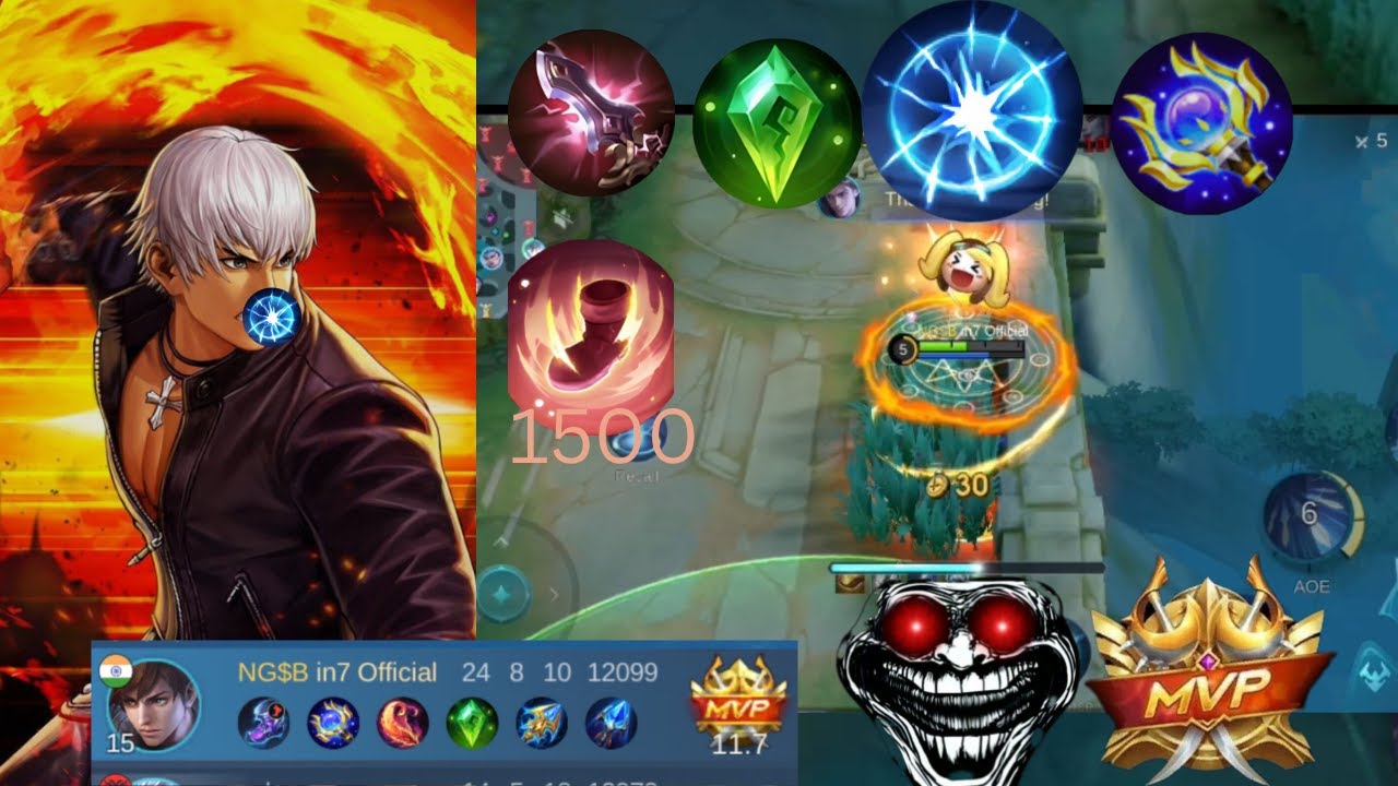 Gusion no skin gameplay. Roaming  with Vengeance (Reflect Damage)#1