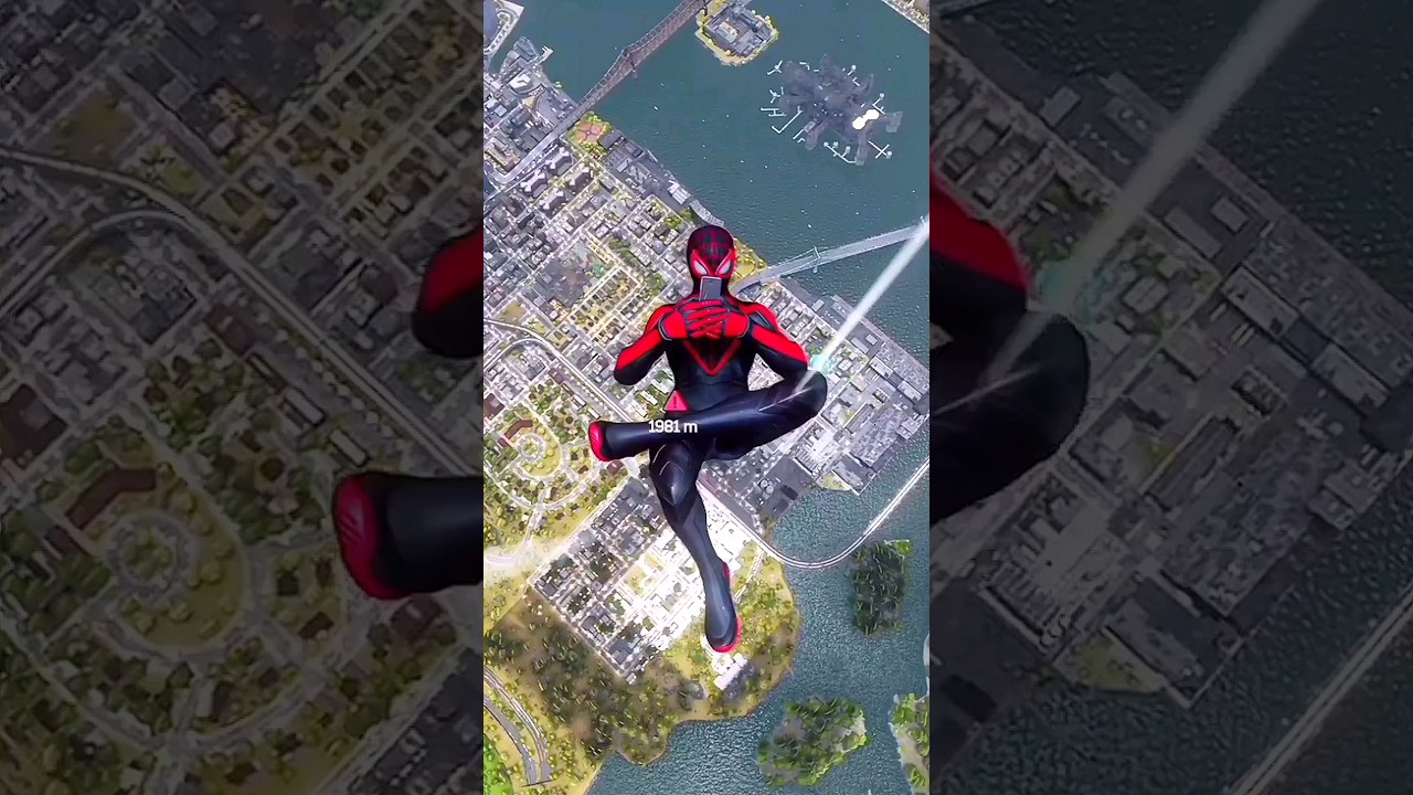 Spider-Man 2 PS5 Upgraded Suit - Jump from the Max Height 