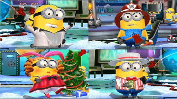 Minion Rush Disco / Barker/ Firefighter / Cancan Dancer all rooms android gameplay walkthrough