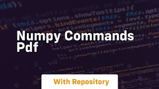 numpy commands pdf