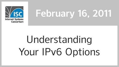 Understanding Your IPv6 Options, 16 February 2011