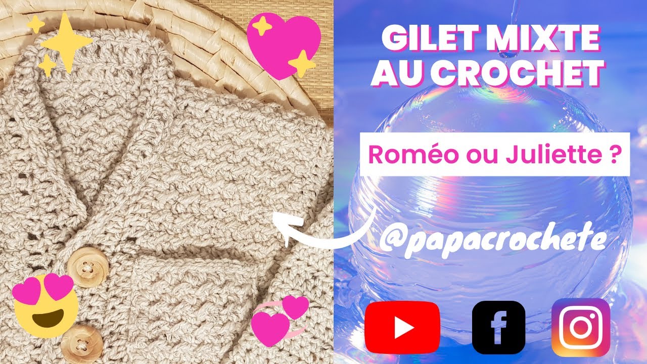  TUTO GILET HOMME AU CROCHET FACILE ET HYPER RAPIDE TOUTES TAILLES crochet for beginners