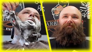 8 Months old Beard Transformation \& ASMR Razor Shave + ASMR Chair Massage
