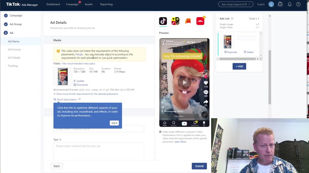 ⁣Course Income Secrets - #291 First view and setup of TikTok Ads manager