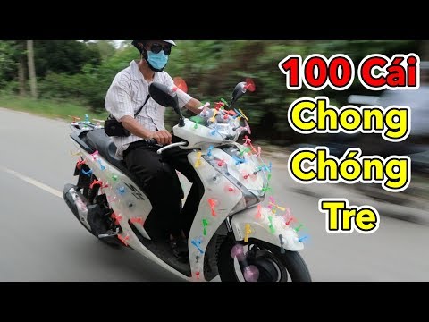 Chong Chóng Tre Doraemon - Lamtv - Thử Gắn 100 Cái Chong Chóng Tre Doraemon Vào Xe Máy | Chong Chóng Tre Doremon