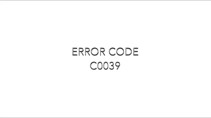 (Genmega ATM) Error Code C0039 Reject Gate or Solenoid Failure Error