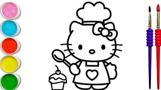 Cute Hello Kitty Chef And Hello Kitty Fairy Easy And Beautiful Drawing Easy With Colours