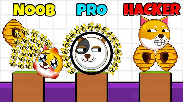 NOOB vs PRO vs HACKER | Dog Rescue - Draw to Save (Satisfying Mobile Games)