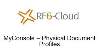 MyConsole - Physical Document Profiles