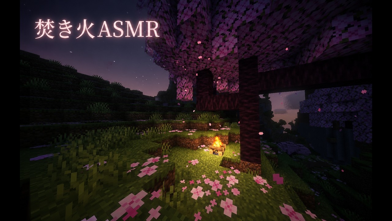 焚き火ASMR　1時間耐久　【Minecraft】
