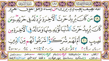 القرآن الكريم كتابة بدون صوت - سورة الشورى - صفحة 485 للقراءة والحفظ