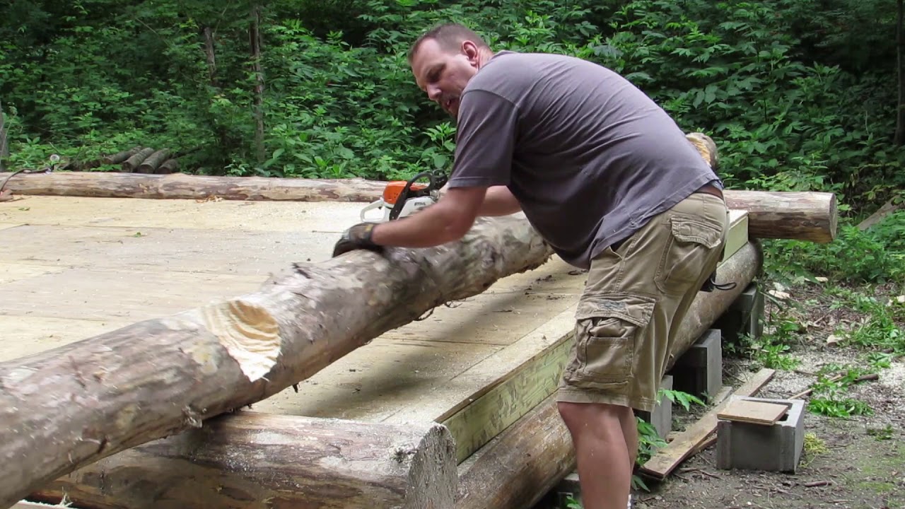 Building an off grid log cabin Ep. 11 - YouTube