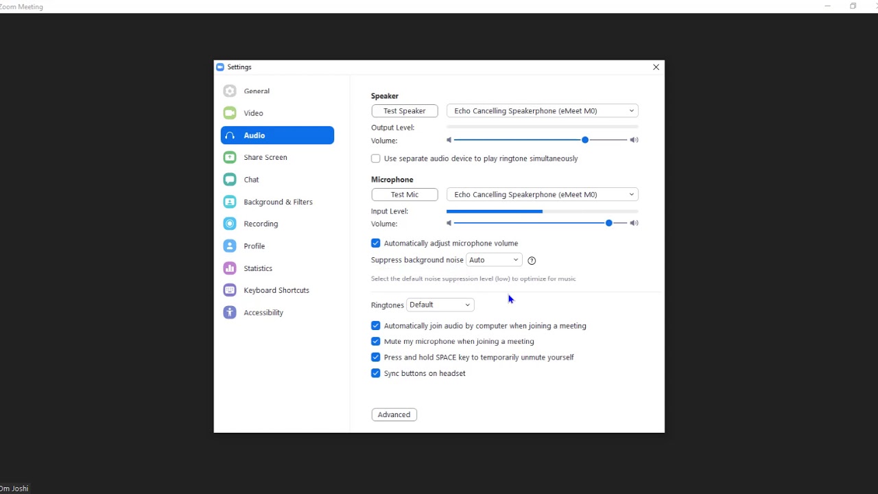 How to check, configure and change audio settings with zoom meeting ...