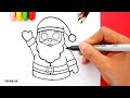 Cómo dibujar a PAPÁ NOEL usando BRILLANTINA | How to draw a Glitter Santa Claus