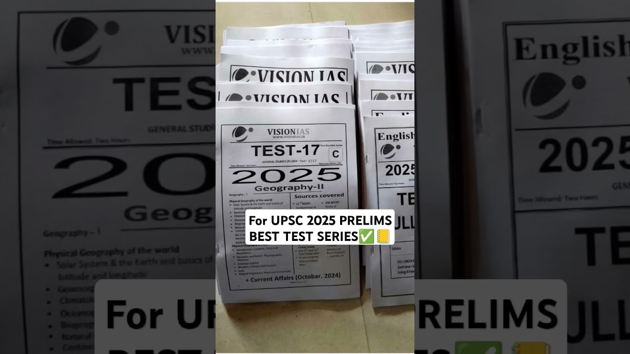 UPSC PRELIMS 2025 VISION IAS FULL LENGTH TEST SERIES✅ 