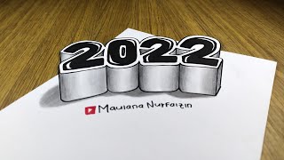 Happy new year 3d drawing | 3d drawing 2022
