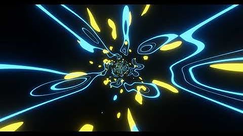 VJ LOOP NEON Yellow Blue Tunnel Abstract Background Video Simple Lines Pattern 4k Screensaver
