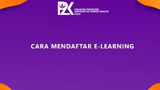 Cara Mendaftar E-Learning