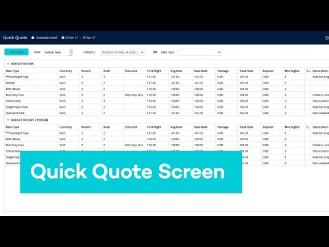 UI enhancements to the RMS Quick Quote screen