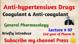 Coagulant and Anti-coagulant Used as Antihypertensive Drugs #pharmacisttayyebofficial