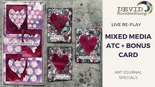 mixed media ATC live  #artjournal #papercrafting #atc #artisttradingcards @devidroodenburg