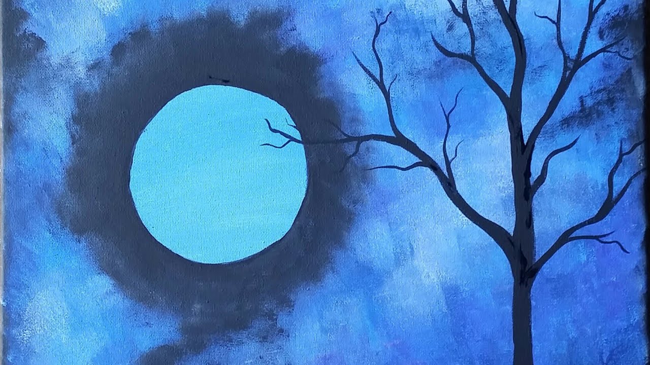 Paint Night Online Winter Night Acrylic Painting YouTube