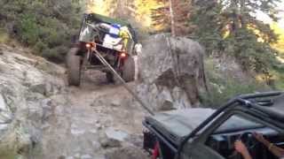 UNIMOG Pulling Samurai UP CADILLAC HILL. Rubicon Trail