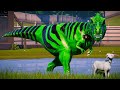 DINOSAURS FIGHTING COMPLICATION NEW 2023 - GREEN MONSTER T REX vs Spinosaurus, Indominus Rex