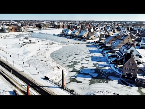 Dronebeelden van Culemborg tijdens de magische winter van 2021