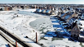Dronebeelden van Culemborg tijdens de magische winter van 2021
