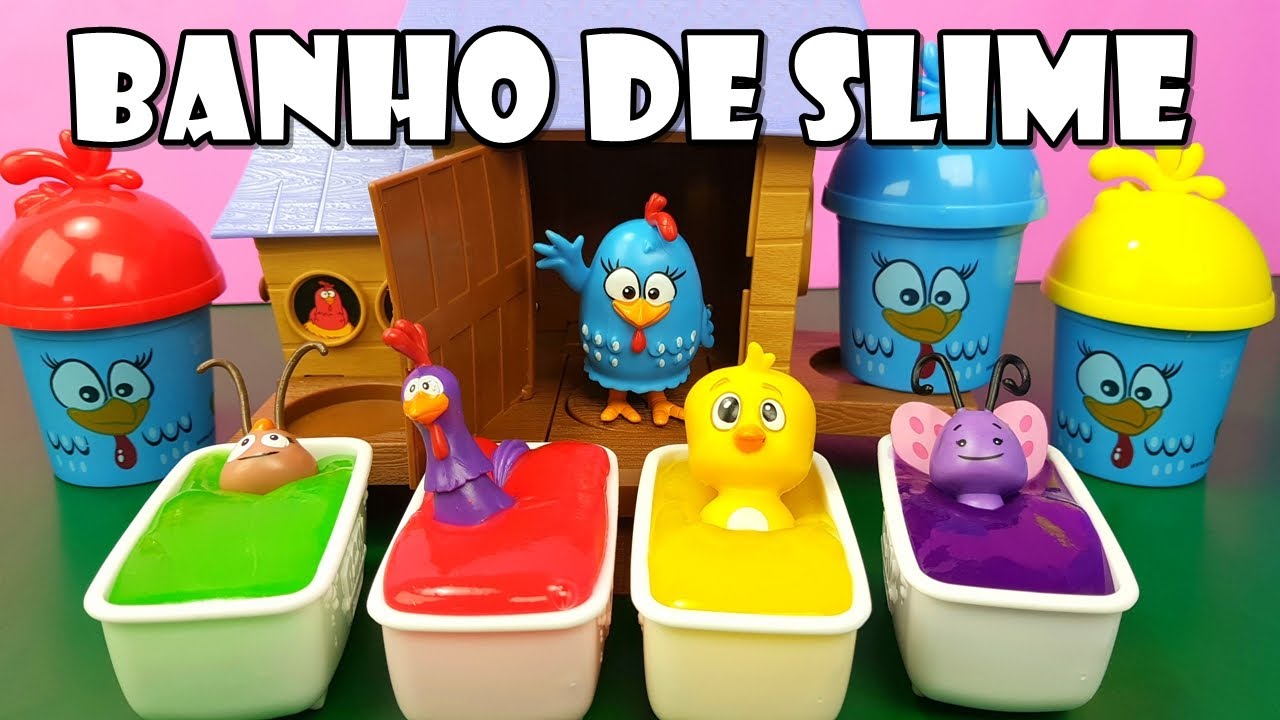 Banho Divertido Nas Banheiras De Slime Com a Galinha Pintadinha
