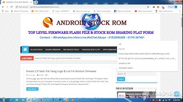 Invens E3 Flash File Hang Logo & Lcd Fix Version Firmware