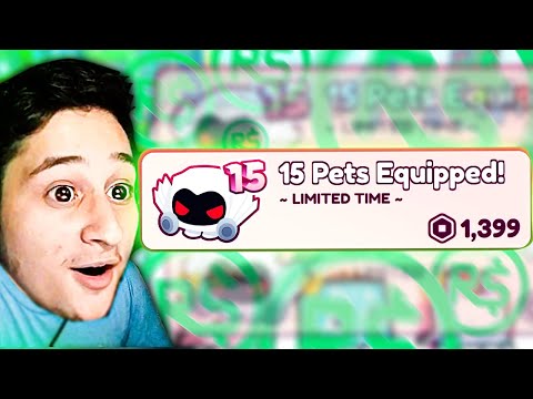15 ფეთის გამოყვანა ვიყიდე და 1500 robux დავხარჯე 15 Pets Equipped Pet Simulator Roblox ubralod noobi
