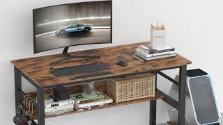 IRONCK Computer Desk 47 Multi-Function Drafting Drawing Table with Adjustable Tiltable Tabletop