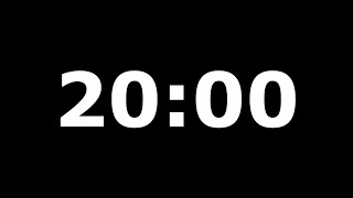 Black Screen 20 Minute Countdown Timer with Relaxing Music and Alarm