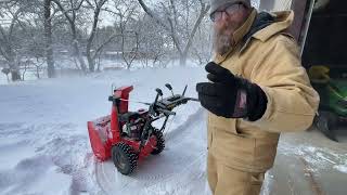 12 inches of Snow. Ariens Deluxe 24 Snowblower. First big snow of 2024.