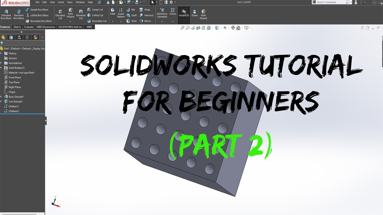 Solidworks Tutorial for beginners (Part 2) - Features - YouTube