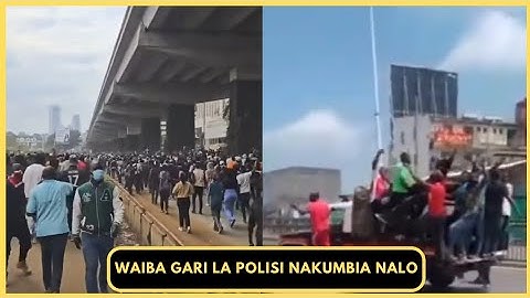 WAANDAMANAJI WAPORA GARI YA YA POLISI NA KUKIMBIA NALO MITAANI NI AJABU SANA